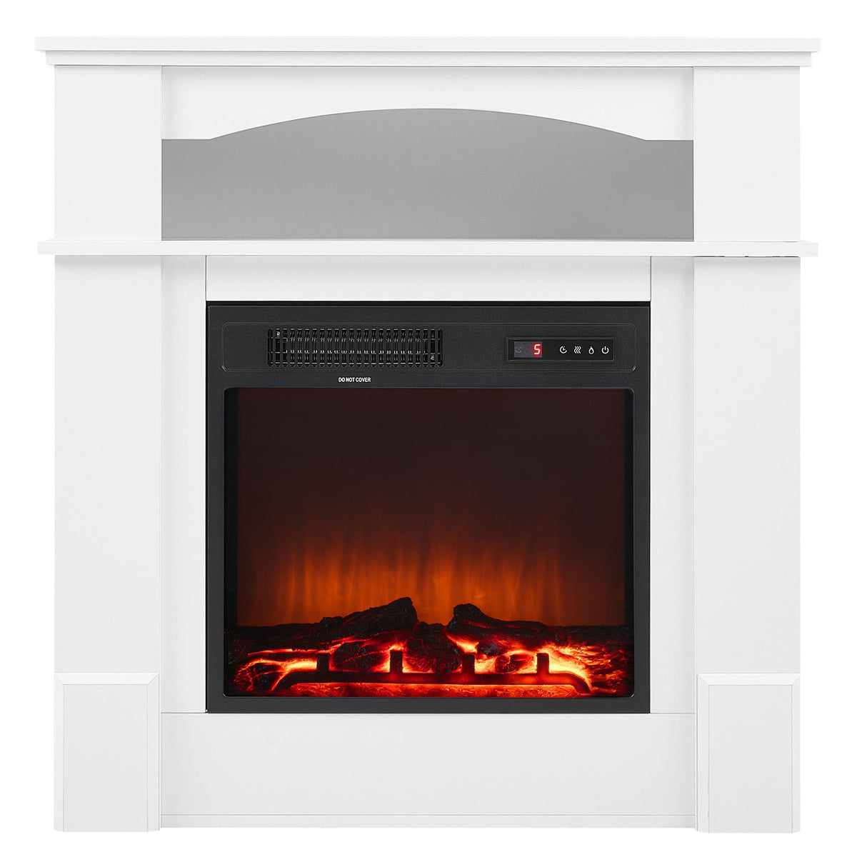 VEVOR 33 inch Freestanding Fireplaces, 1500W 5120BTU Fake Electric Fireplace Stove Heater with Mantel, Overheating Protection, Adjustable Flames,Timer, Remote, for Living Room,Bedroom,White - FZBL32INCHBS6L213001V1 - view 10