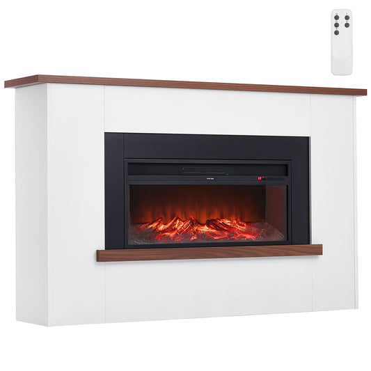 VEVOR 65.5 inch Freestanding Fireplaces, 1500W 5120BTU Fake Electric Fireplace Stove Heater with Mantel, Overheating Protection, Adjustable Flames,Timer, Remote, for Living Room,Bedroom - FZBL67INCHZSM54G4001V1 - view 1