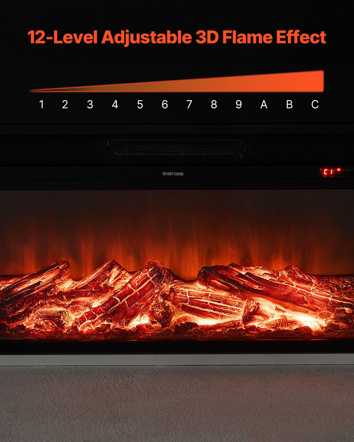 VEVOR 75 inch Freestanding Fireplaces, 1500W 5120BTU Fake Electric Fireplace Stove Heater with Mantel, Overheating Protection, Adjustable Flames,Timer, Remote, for Living Room,Bedroom,White - FZBL75INCHBSYOXBL001V1 - view 5