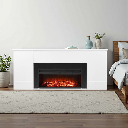 VEVOR 75 inch Freestanding Fireplaces, 1500W 5120BTU Fake Electric Fireplace Stove Heater with Mantel, Overheating Protection, Adjustable Flames,Timer, Remote, for Living Room,Bedroom,White - FZBL75INCHBSYOXBL001V1 - view 9