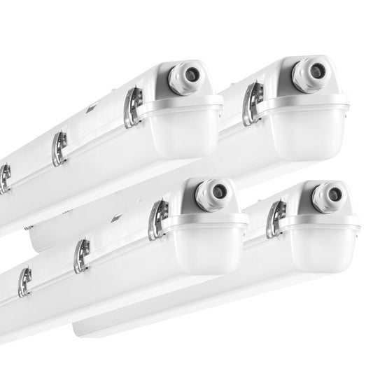 VEVOR 4FT LED Vapor Tight Light, 60W, 7400LM Vapor Proof Light Fixture with 5000K IP65 Waterproof, for Outdoor Semi-Outdoor Cold Environments Parking Lot Warehouse Walk-In Freezer Car Wash, 4-Pack - FZQD4FT4JT6049D0UV7 - view 1