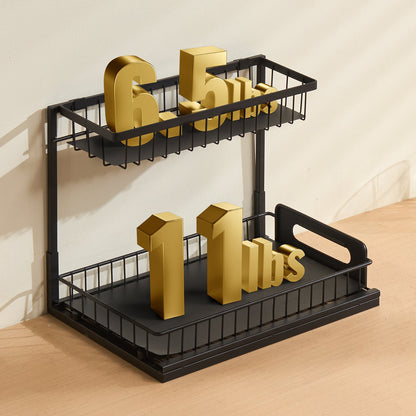 VEVOR 2 Tier Pull Out Cabinet Organizer(10.7"W x 14.2"D ), Under Sink Organizer and Storage, Slide Out Drawer Cabinet Organizer, Wire Basket Sliding Shelf, 12.5"Wx15.5"Dx13"H Install Size for Cabinet - FZSLLTGPFECSRVFBHV0 - view 9