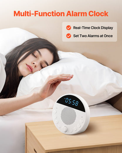 VEVOR Sound Machine, 18 Soothing Sleep Sounds and 7-Color Night Light, 5-in-1 White Noise Sound Machine with Dual Alarms, Auto-Off Timer and Memory Function, for Baby, Adults, Home, Office & Travel - FZSMYSLTMS18LRCKTV9 - view 7