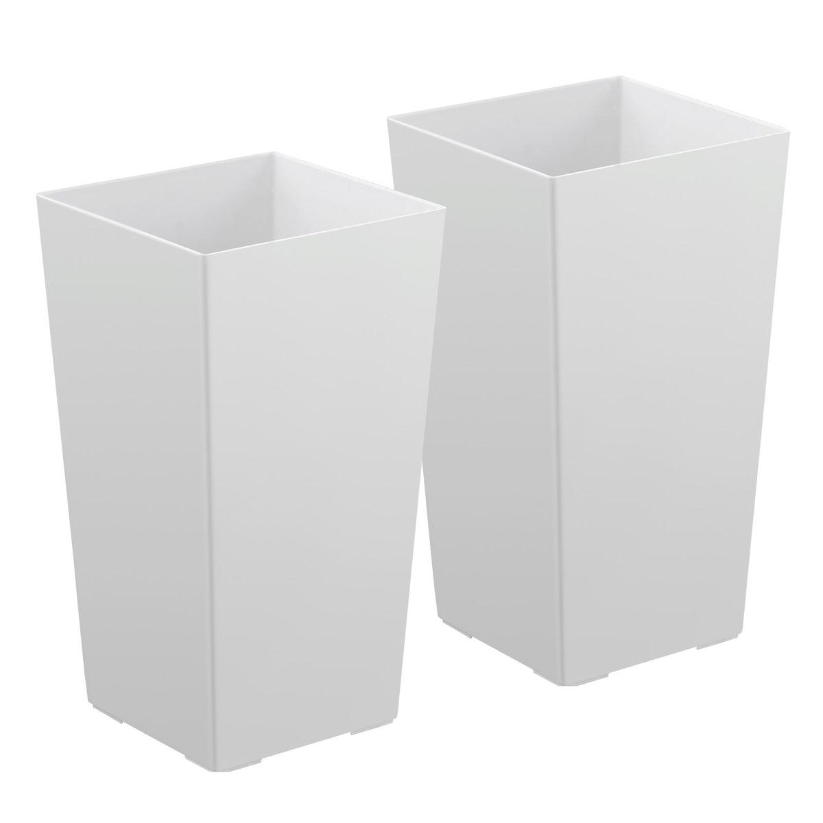 VEVOR Tall Planters Set of 2, 22 Inch Large Outdoor Taper Planters for Outdoor Indoor Plants, Front Porch Plastic Modern Flower Pots with Casters, Inner Pot & Drainage Holes for Patio, Garden, White - FZXZSHPBS2PCSBL1Q001V0 - view 10
