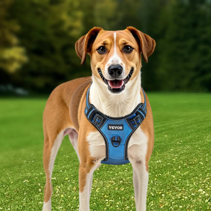 VEVOR Dog Harness for Large Dogs, No Pull Adjustable Dog Vest Pet Harness, with 5ft Leash, Handle, Metal Rings, Buckles, Reflective Stitching 600D Oxford Fabric, for Training, Walking, and Hiking - GBDBXGBDLM00V1MQWV0 - view 9