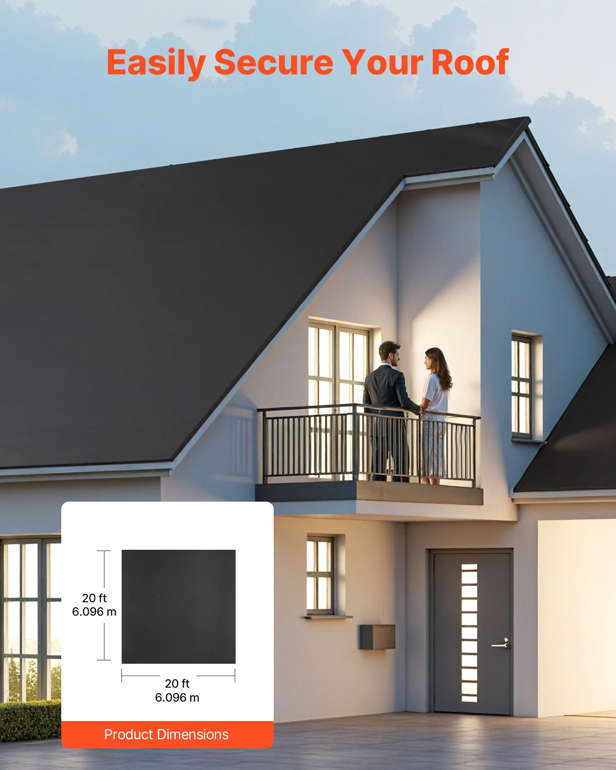 VEVOR Roll Roofing, 20 x 20 ft, 45 mil EPDM Rubber Roofing, Long Lifespan & Weather-resistant, Withstands Harsh Temperatures, Flexible & Easy Installation, Roof Underlayment for RVs, Roofs, Ponds - GBJ2020FT000BLL6T001V0 - view 4