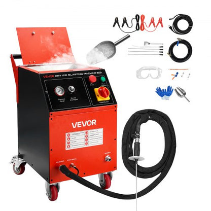 VEVOR Dry Ice Blasting Machine, 11LBS (5KG) Capacity Dry Ice Cleaning Machine with 4 Nozzles, Adjustable Pressure & Dry Ice Amount, Movable Blaster Cleaner for Automotive Ship Aviation Chemical, 120V - GBQXJKDK5KG003A64001V1 - view 2
