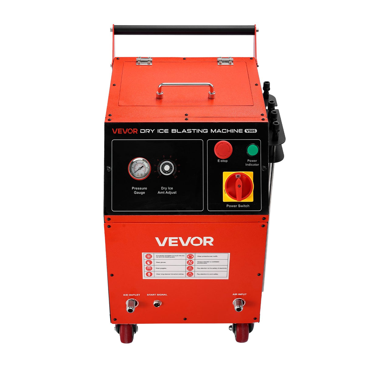 VEVOR Dry Ice Blasting Machine, 11LBS (5KG) Capacity Dry Ice Cleaning Machine with 4 Nozzles, Adjustable Pressure & Dry Ice Amount, Movable Blaster Cleaner for Automotive Ship Aviation Chemical, 120V - GBQXJKDK5KG003A64001V1 - view 10