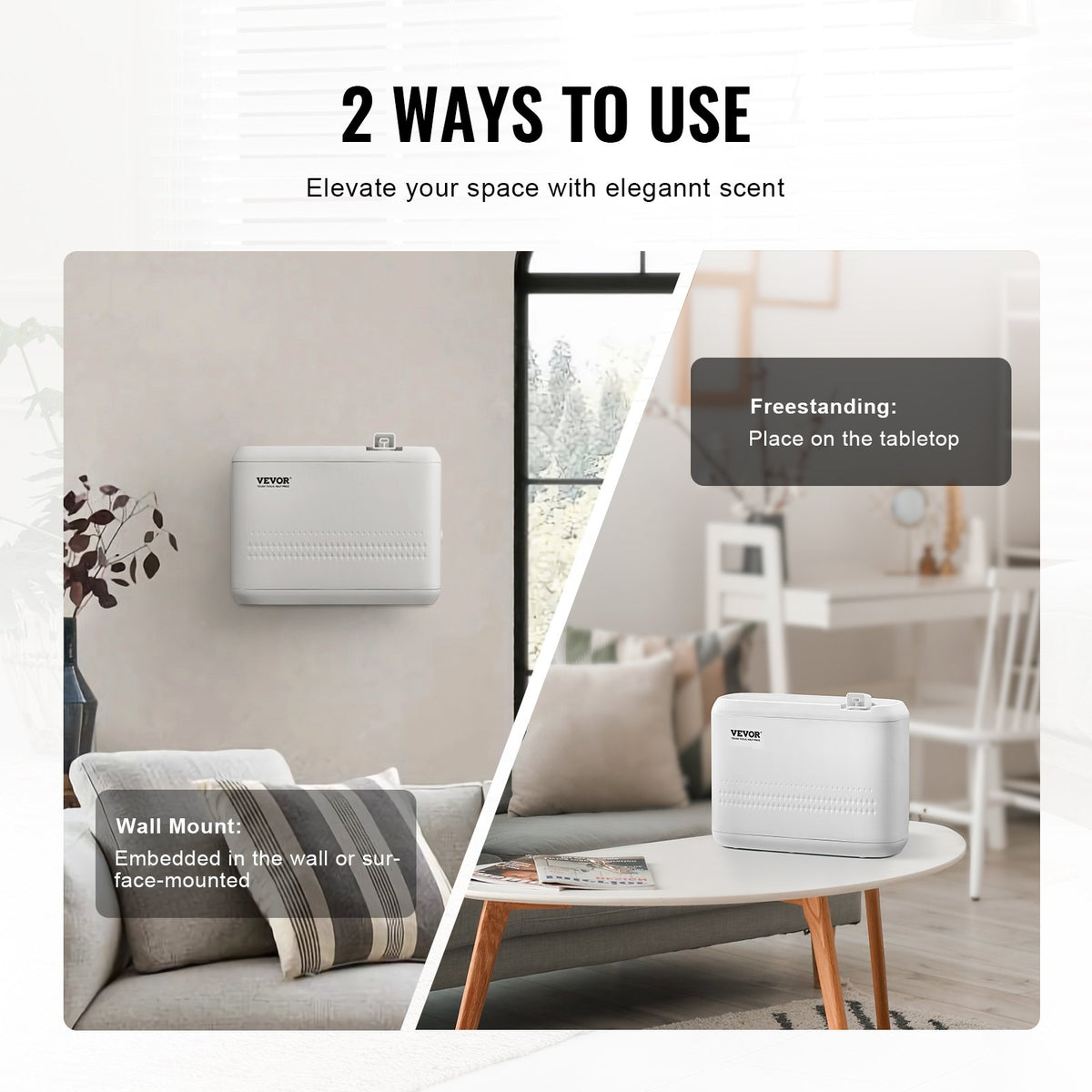 VEVOR Scent Air Machine, 850ml Bluetooth Smart Essential Oil Diffuser, 5000sq.ft Waterless HVAC Scent Diffuser with Cold Air Technology, Aromatherapy Diffuser Machine for Home, Office, Hotel - GBSLSXXJ850MUONNTV1 - view 7