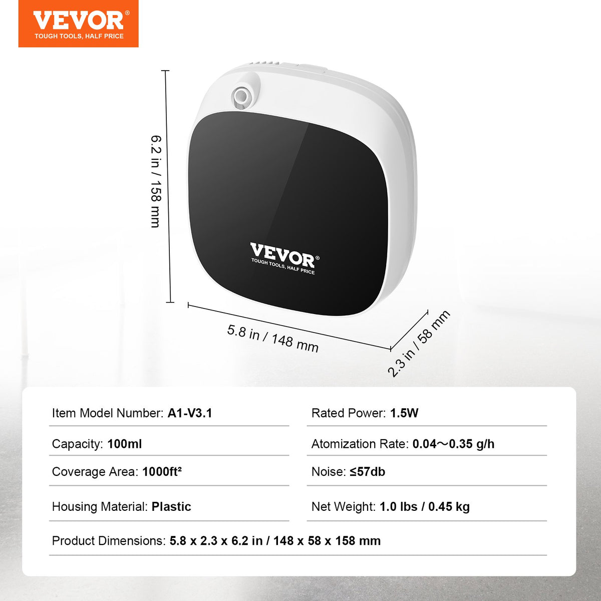 VEVOR Scent Air Machine, 100ml Bluetooth Smart Essential Oil Diffuser, 1000sq.ft Waterless Scent Diffuser with Cold Air Technology, Aromatherapy Diffuser Machine for Home, Office, Hotel, Spa - GBSLSXXJBGSL3I6WAV9 - view 8