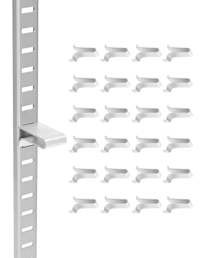 VEVOR Shelf Clips, 40 Pack, Adjustable Steel Pilaster Shelf Clips Support for Metal, Wood, Glass Shelves, Compatible with Wardrobes, Cabinets, Bookcases, Shoe Racks and Display Racks (Silver) - GBZJJ40PCS00VEYRUV0 - view 1