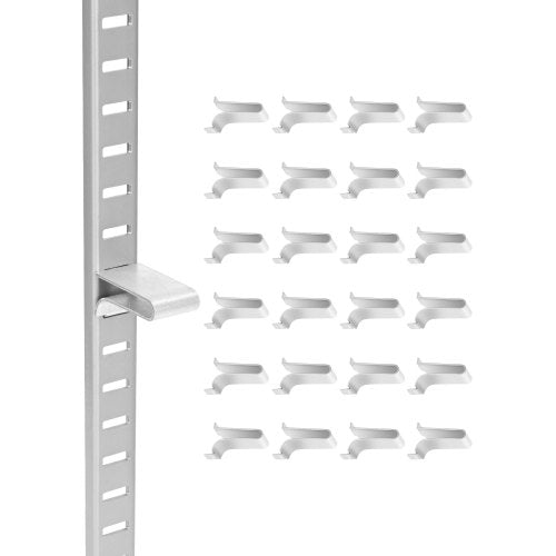VEVOR Shelf Clips, 40 Pack, Adjustable Steel Pilaster Shelf Clips Support for Metal, Wood, Glass Shelves, Compatible with Wardrobes, Cabinets, Bookcases, Shoe Racks and Display Racks (Silver) - GBZJJ40PCS00VEYRUV0 - view 2