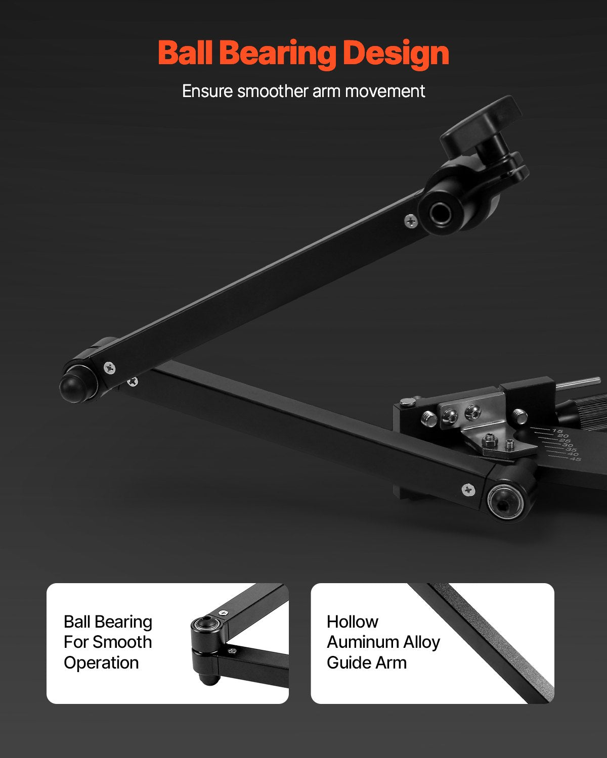 VEVOR Lawn Mower Blade Sharpener, 15° - 45° Adjustable Lawnmower Blade Sharpening Tool with 4 Adapter Pins, Ball Bearing Design & 25mm Enlarged Handle, Compatible with Most Angle Grinders - GCDPJJ1545MY5H0TG001V0 - view 4
