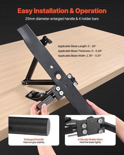 VEVOR Lawn Mower Blade Sharpener, 15° - 45° Adjustable Lawnmower Blade Sharpening Tool with 4 Adapter Pins, Ball Bearing Design & 25mm Enlarged Handle, Compatible with Most Angle Grinders - GCDPJJ1545MY5H0TG001V0 - view 6