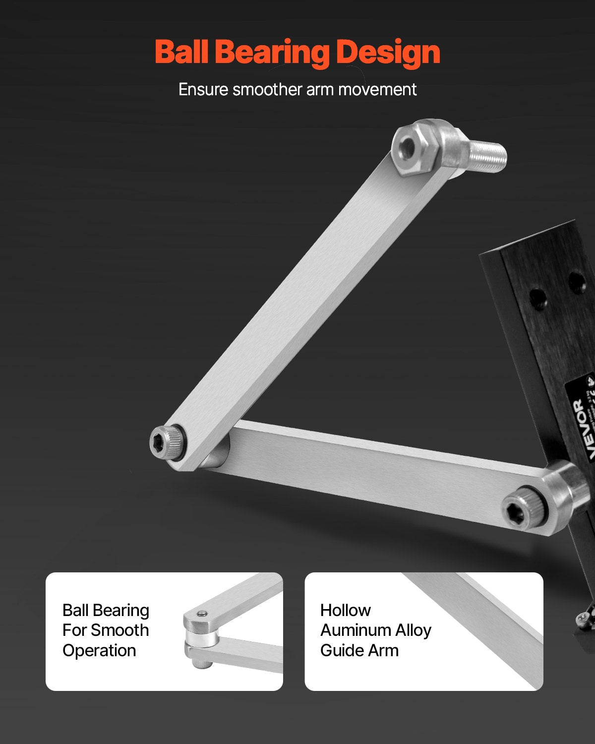 VEVOR Lawn Mower Blade Sharpener and Balancer, 15° - 45° Adjustable Lawnmower Blade Sharpening Tool with 4 Adapter Pins, Ball Bearings & 25mm Enlarged Handle, Compatible with Most Angle Grinders - GCDPJJYPHQ1592EDB001V0 - view 4
