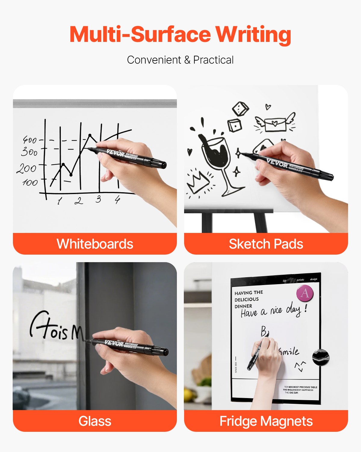 VEVOR Black Dry Erase Markers, 36 Pack Low-Odor Whiteboard Markers with Chisel Tip, Easily Clean Dry Erase Markers Bulk for School Office Home - GCJHBZZT36ZZTJA7RV0 - view 6