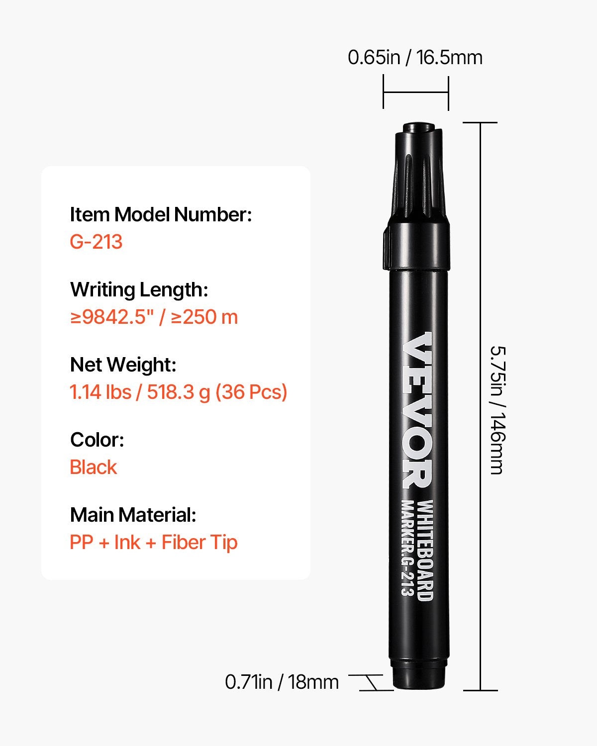 VEVOR Black Dry Erase Markers, 36 Pack Low-Odor Whiteboard Markers with Chisel Tip, Easily Clean Dry Erase Markers Bulk for School Office Home - GCJHBZZT36ZZTJA7RV0 - view 8