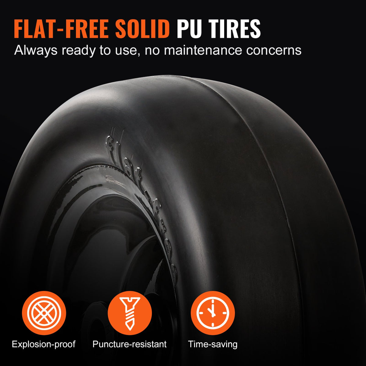 VEVOR Tubeless Mower Wheels, 11x4-5" Size, Pair of Flat-Free PU Tires on Rims, 3.4" Hub, 3/4" Bushing, Includes 20 Adapters, Suitable for Riding Mowers and Lawn Tractors - GCJLZ11X45SXTCAWDV0 - view 6