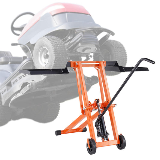 VEVOR Lawn Mower Lift with Hydraulic Jack, 500 Lbs Weight Capacity, Solid Carbon Steel Lawn Mower Lift, Adjustable Movable Lawn Lifter for Riding Tractors and Zero Turn Lawn Mowers, Orange - GCJSJJYYS500E2M1RV0 - view 1