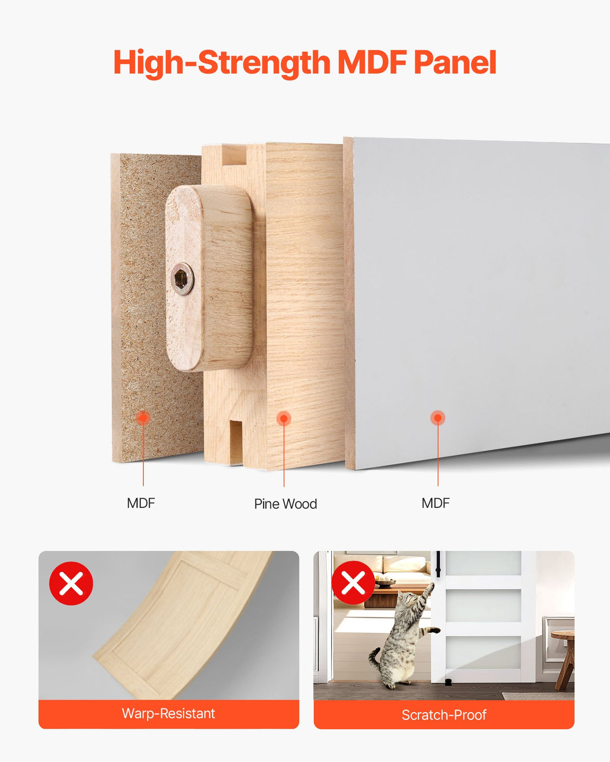 VEVOR Non-folding Barn Door - Select Your Configuration - GCMFHBBLMTZB4XM8E001V0 - view 3