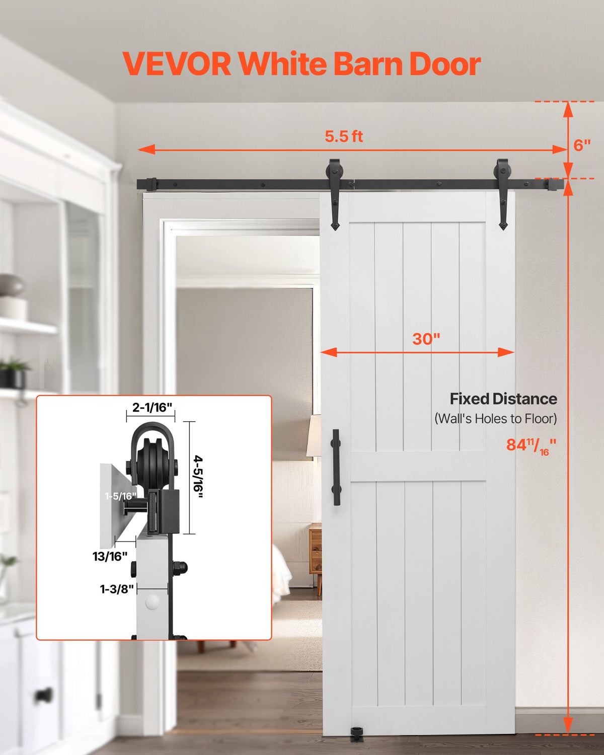 VEVOR Non-folding Barn Door - Select Your Configuration - GCMFHBHXTZBSA8STK001V0 - view 2