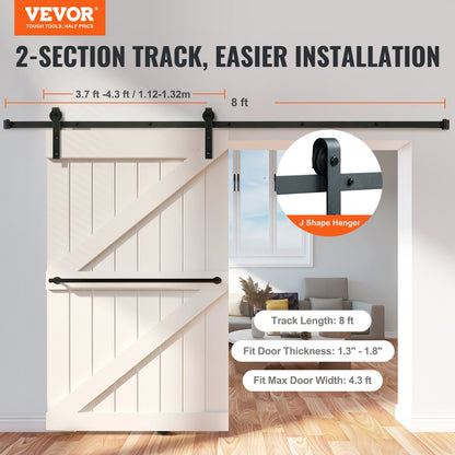 VEVOR Simple Sliding Barn Door Hardware Kit - Select Your Configuration - GCYMWJTJHS8FCZEIRV0 - view 2