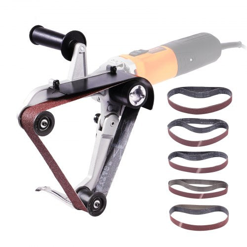 VEVOR Belt Sander Adapter for Angle Grinder, Pipe or Tube Sanding Attachment with 5/8-11" Imperial Thread and 10PCS Sanding Belts, Belt Sander Attachment Pipe Polishing Adapter for Rust Removal - GDDMSPQ58110IYHLKV0 - view 2