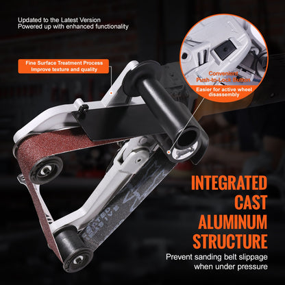 VEVOR Belt Sander Adapter for Angle Grinder, Pipe or Tube Sanding Attachment with 5/8-11" Imperial Thread and 10PCS Sanding Belts, Belt Sander Attachment Pipe Polishing Adapter for Rust Removal - GDDMSPQ58110IYHLKV0 - view 4