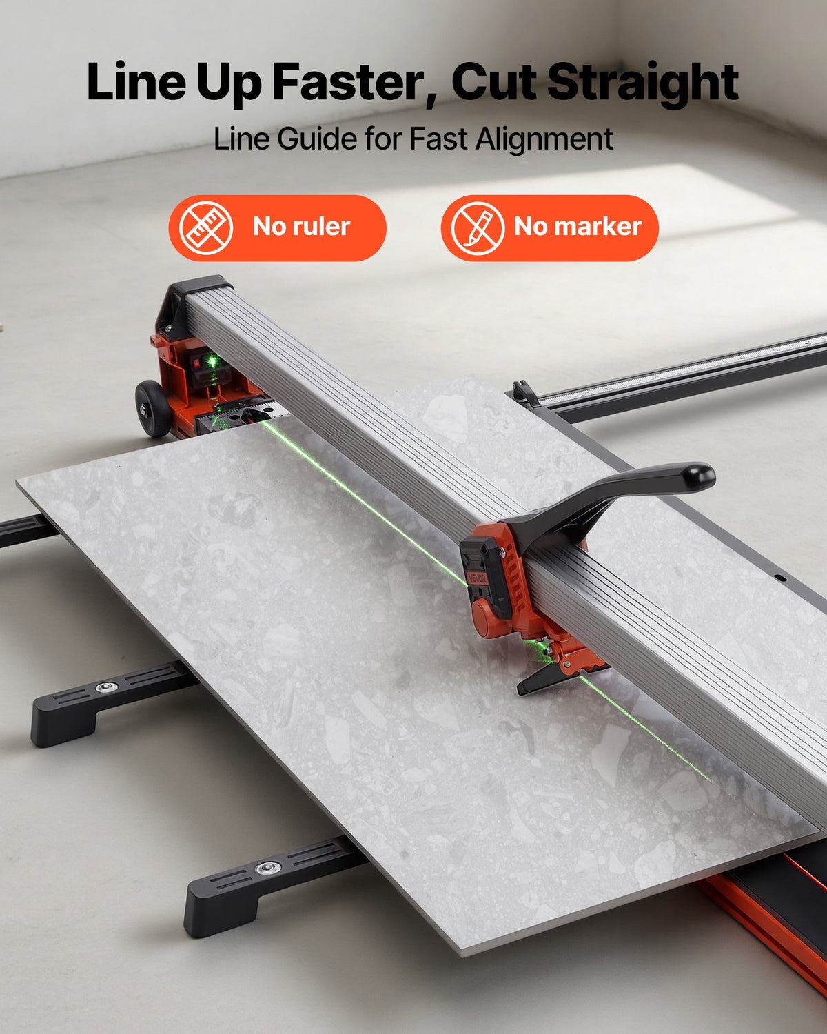 VEVOR 63-Inch Manual Tile Cutter, Upgraded Rail and Sliding Head, Precision Alignment Guide, Tungsten Carbide Cutting Wheel, Support Legs with Swivel Wheels, for DIY Pros, Ceramic, Floor, Wall Tiles - GDDZDGHHDTSJKE91I001V0 - view 7
