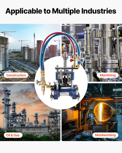 VEVOR CG2-11Y Manual Pipe Cutting Machine, 0.2"-2" Thick Pipe Beveling Machine with 82-in Chain, 0°-45° Adjusted Angle Gas Cutting Machine with 3 Tips, Portable Torch Beveling Gas Cutter - GDGJJSDGDGJJM7AZX001V0 - view 7