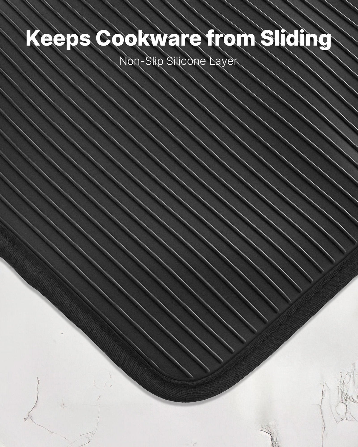 VEVOR Pot Holders, Heat Resistant to 500°F with Ribbed Soft Anti-Slip Silicone Strips, 100% Cotton 9.06 x 8.98 inch Hot Pads with 2 No-Marks Hooks, Washable Pot Trivets for Kitchen & Barbeque, 2 Pack - GDGJM2JT0000DXMLM001V0 - view 4