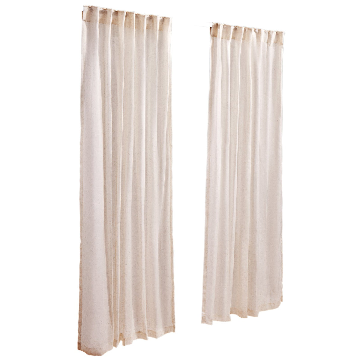 VEVOR Natural Linen Curtains, 52 x 84 inch 2 Panels Set, Semi Sheer Light Filtering Flax Textured Linen Drapes, Rod Pocket Back Tab Design, for Modern Farmhouse, Living Room, Bedroom Window Curtain - GDHLHLGCLYMHSPVA5001V0 - view 10