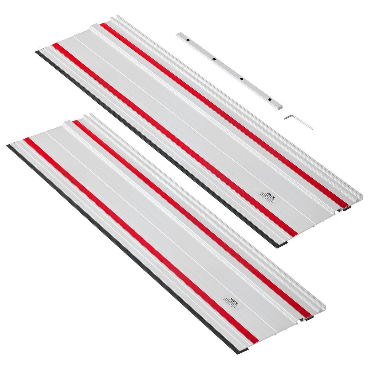 VEVOR Track Saw Guide Rail, 55-Inch Cutting Range, Kit Includes 2 x 27.5 in Aluminum Extruded Guide Rails and 1 Connector, Compatible with Makita, Festool & WEN Track Saws, for Woodworking Projects - GDJDG700MM2J8CW5K001V0 - view 1