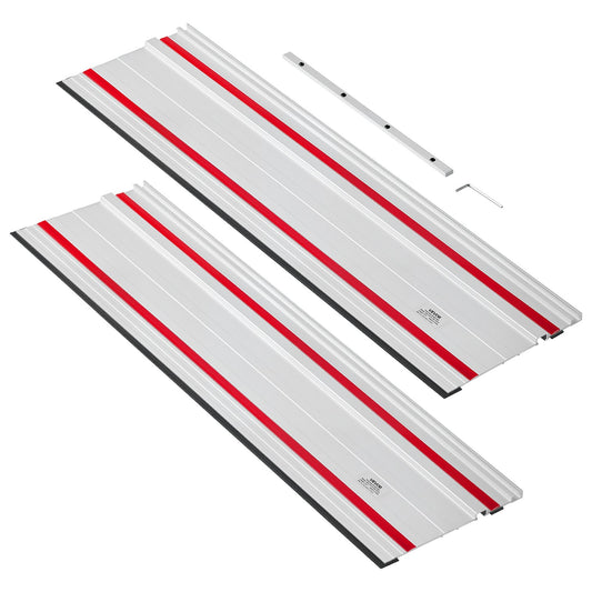 VEVOR Track Saw Guide Rail, 55-Inch Cutting Range, Kit Includes 2 x 27.5 in Aluminum Extruded Guide Rails and 1 Connector, Compatible with Makita, Festool & WEN Track Saws, for Woodworking Projects - GDJDG700MM2J8CW5K001V0 - view 1
