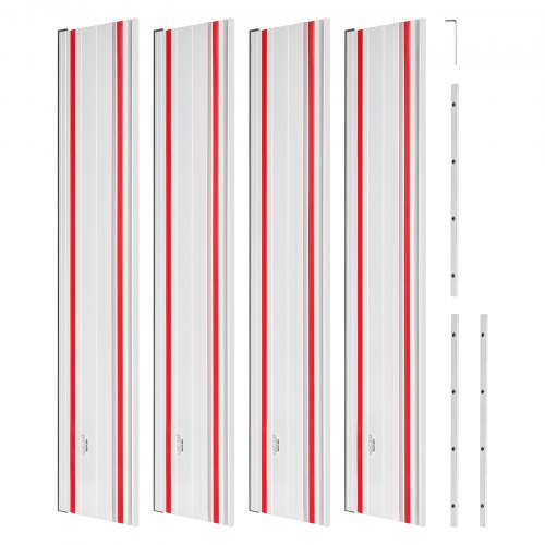 VEVOR Track Saw Guide Rail, 110-Inch Cutting Range, Kit Includes 4 x 27.5 in Aluminum Extruded Guide Rails and 3 Connectors, Compatible with Makita, Festool & WEN Track Saws, for Woodworking Projects - GDJDG700MM4J8NTZM001V0 - view 2