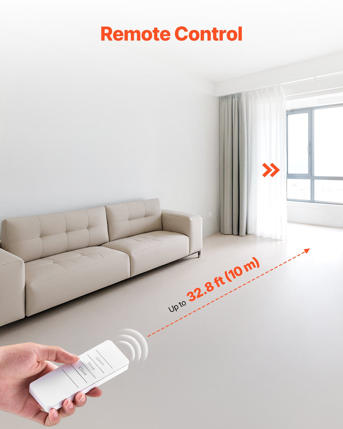 VEVOR Automatic Curtain Opener, APP and Remote Control, Hub Included, Electric Smart Curtain Opener Compatible with Alexa and Google Home, Timed Opening and Closing, Silent Mode, for Roman Rods - GDJQRLMG0000QHCOK001V9 - view 7