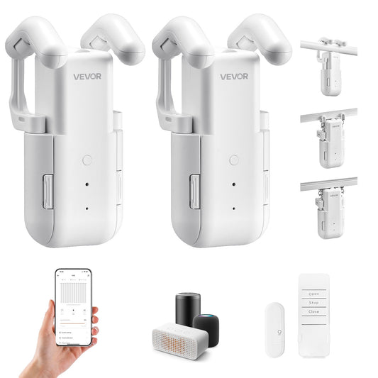 VEVOR Automatic Curtain Opener, 2 Pack, APP and Remote Control, Hub Included, Electric Smart Curtain Opener Compatible with Alexa and Google Home, Timed Opening and Closing, for Roman Rods, U/I Rails - GDJQRQNG0000OS1DS001V9 - view 1