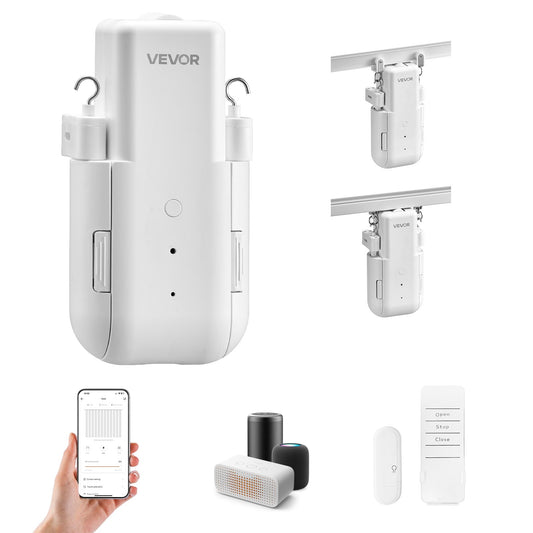 VEVOR Automatic Curtain Opener, APP and Remote Control, Hub Included, Electric Smart Curtain Opener Compatible with Alexa and Google Home, Timed Opening and Closing, for U-shaped/I-shaped Rails - GDJQRUXGTXG0UUQBQ001V9 - view 1
