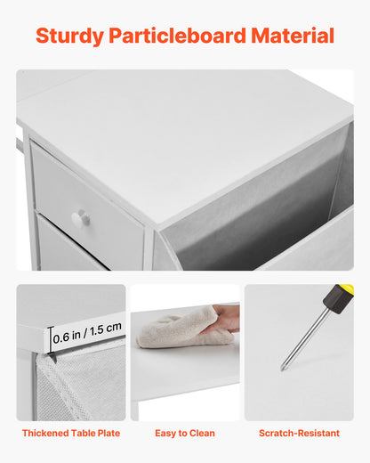 VEVOR Computer Desk with Fabric Drawers, 47 Inch Reversible Study Work Writing Desk for Modern Home Office Bedroom, Simple Modern Cute PC Table Metal Frame Business Furniture, White - GDJXBGZDCTK4S4EXT001V0 - view 6