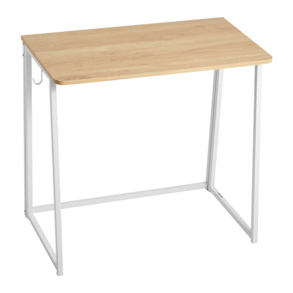 VEVOR Folding Desk, 31.5" Foldable Table for Small Spaces with Storage Hooks, Space Saving Computer Table, Writing Workstation for Home Office, Easy Assembly, Oak - GDJXBGZJYK31F44E9001V0 - view 10