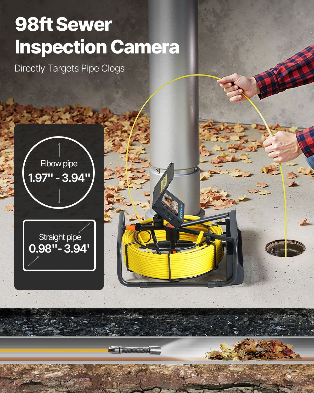 VEVOR Sewer Camera - Select Your Configuration - GDKSYCM-4.330C2R9V0 - view 2