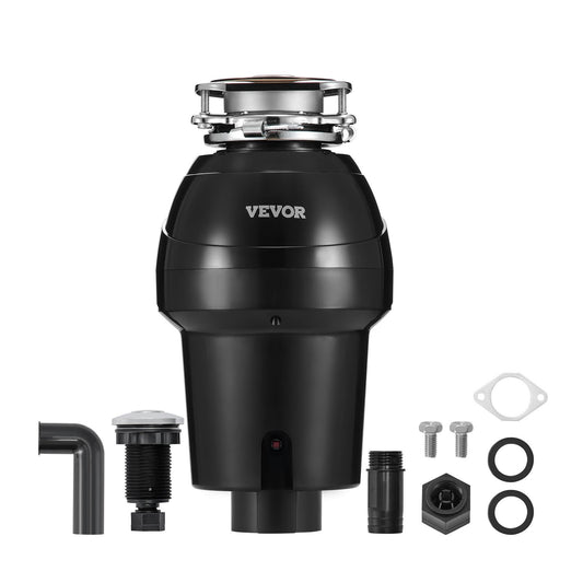 VEVOR Garbage Disposal, 1.25HP 3360RPM Continuous Feed Food Waste Disposer, 3-Bolt Mount Food Waste Grinding System with Sound Reduction, Power Cord & Splash Guard for Kitchen Sinks - GDLJCLQ125HPOJZFNV1 - view 1