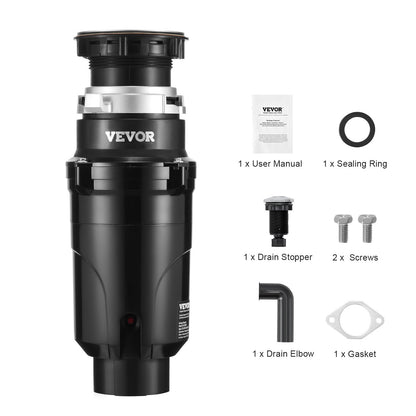 VEVOR Garbage Disposal, 1/2HP 3450RPM Continuous Feed Food Waste Disposer, EZ Connect Food Waste Grinding System with Power Cord & Splash Guard for Kitchen Sinks - GDLJCLQ12HPZ5NZBIV1 - view 10