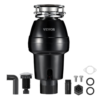 VEVOR Garbage Disposal, 3/4 HP 3260RPM Continuous Feed Food Waste Disposer, 3-Bolt Mount Food Waste Grinding System with Sound Reduction, Power Cord & Splash Guard for Kitchen Sinks - GDLJCLQ34HPZKBEE1V1 - view 1