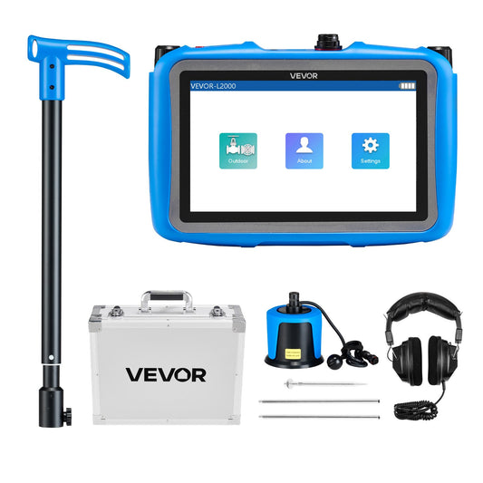 VEVOR Pipe Water Leak Detector for Outdoors, 1Hz-10000Hz, 7" Touchscreen Water Leakage Detection Locator for 16.4FT (5m) Underground Plumbing - with Medium Sensor, 3 Listening Rods, Headphone & Case - GDLSJCDWQGDLHGSVD001V9 - view 1