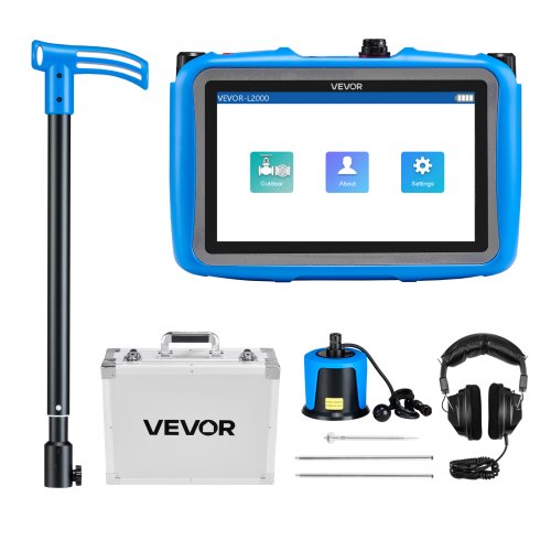 VEVOR Pipe Water Leak Detector for Outdoors, 1Hz-10000Hz, 7" Touchscreen Water Leakage Detection Locator for 16.4FT (5m) Underground Plumbing - with Medium Sensor, 3 Listening Rods, Headphone & Case - GDLSJCDWQGDLHGSVD001V9 - view 2