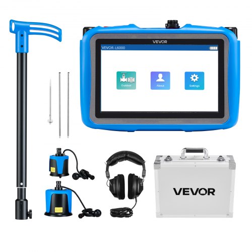 VEVOR Pipe Water Leak Detector for Outdoors, 1Hz-10000Hz, 7" Touchscreen Leakage Detection Locator for 16.4FT (5m) Underground Plumbing - with Medium & Large Sensor, 3 Listening Rods, Headphone & Case - GDLSJCDWQGDLTJHH3001V9 - view 2