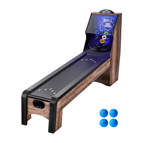 VEVOR 9' Roll and Score Classic Arcade Game Table, Indoor Skeeball Machine Game Set with LED Electronic Scorer, Sound, Automatic Ball Return for Adults Kids Home Recreation Game Room, 4 Balls Included - GDQJCGK9YC004E9Y1V1 - view 2