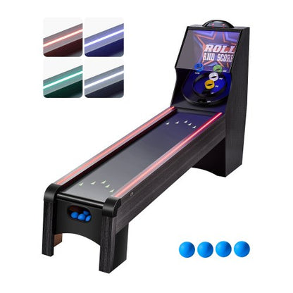 VEVOR 9' Roll and Score Classic Arcade Game Table,  with LED Electronic Scorer & Track Lighting, Sound, Automatic Ball Return, Adults Kids Home Recreation Game Room, 4 Balls Included - GDQJLEDDK9YCL8XD9V1 - view 2