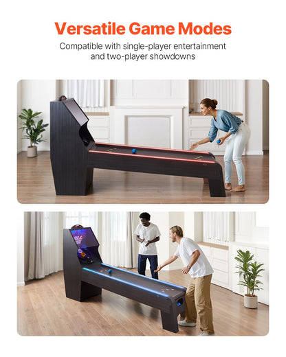 VEVOR 9' Roll and Score Classic Arcade Game Table,  with LED Electronic Scorer & Track Lighting, Sound, Automatic Ball Return, Adults Kids Home Recreation Game Room, 4 Balls Included - GDQJLEDDK9YCL8XD9V1 - view 6